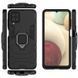 Защитный чехол Strong Guard Ring для Samsung A125F Galaxy A12 / A127F Galaxy A12 Nacho / Galaxy A12s / Galaxy M12 Черный