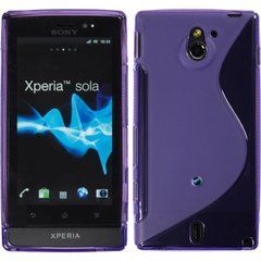 Чохол TPU S-line для Sony Xperia Sola MT27i Фіолетовий