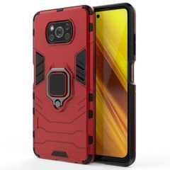 Защитный чехол Strong Guard Ring для Xiaomi Poco X3 / X3 NFC / X3 Pro Красный
