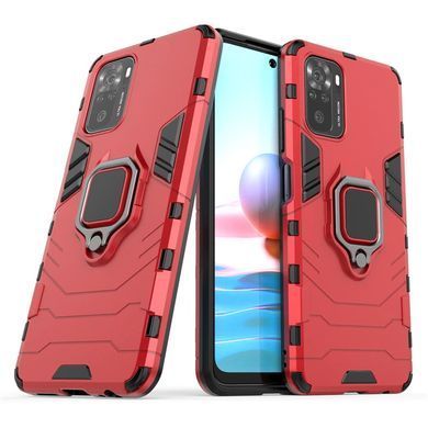 Защитный чехол Strong Guard Ring для Xiaomi Redmi Note 10 / Redmi Note 10S / Poco M5s Красный