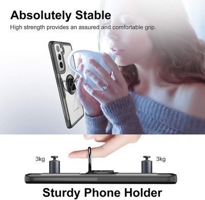 Защитный чехол Crystal Ring для Samsung Galaxy S21 FE Черный