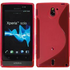 Чохол TPU S-line для Sony Xperia Sola MT27i Рожевий