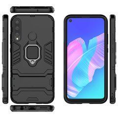 Защитный чехол Strong Guard Ring для Huawei P40 Lite E / Y7p Черный
