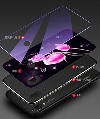 Защитный чехол Fantasy с глянцевыми торцами для Huawei P Smart 2019 / Huawei Honor 10 Lite (тюльпаны) Розовый