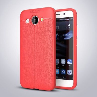 Защитный чехол Leather для Huawei Y3 2017 / Y3 2018 Красный