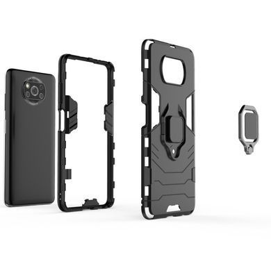 Защитный чехол Strong Guard Ring для Xiaomi Poco X3 / X3 NFC / X3 Pro Черный