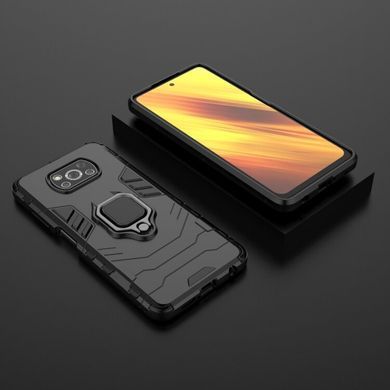Защитный чехол Strong Guard Ring для Xiaomi Poco X3 / X3 NFC / X3 Pro Черный