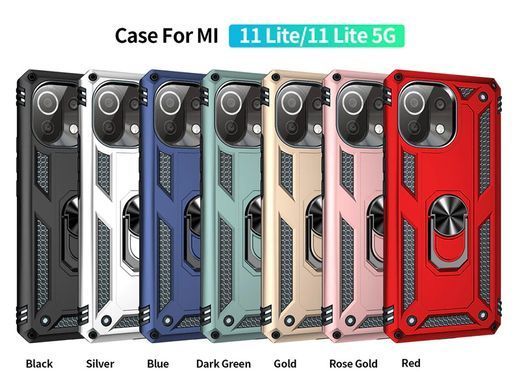 Защитный чехол Kvadrat Ring для Xiaomi Mi 11 Lite / Mi 11 Lite 5G / 11 Lite 5G NE Зеленый