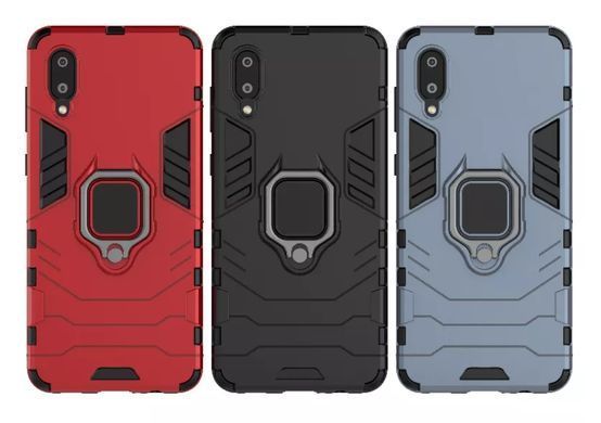 Защитный чехол Strong Guard Ring для Samsung A022F Galaxy A02 Черный