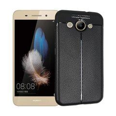 Защитный чехол Leather для Huawei Y3 2017 / Y3 2018 Черный