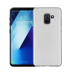 Защитный чехол Carbon TPU для Samsung A530 Galaxy A8 2018 Серебристый