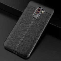 Защитный чехол Leather для Xiaomi Pocophone F1 Черный