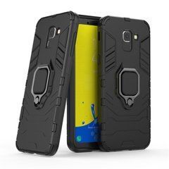 Защитный чехол Strong Guard Ring для Samsung J600 Galaxy J6 2018 Черный