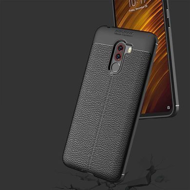 Защитный чехол Leather для Xiaomi Pocophone F1 Черный