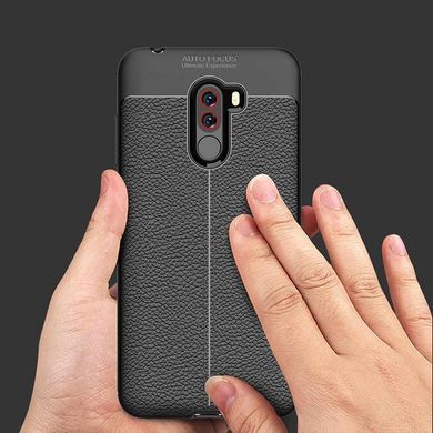 Защитный чехол Leather для Xiaomi Pocophone F1 Черный