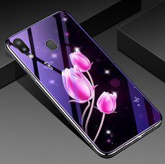 Защитный чехол Fantasy с глянцевыми торцами для Samsung A205F Galaxy A20 / A305F Galaxy A30 2019 (тюльпаны) Розовый