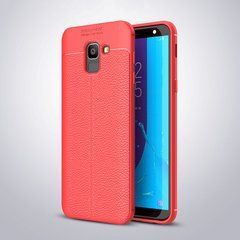 Захисний чохол Leather для Samsung J600 Galaxy J6 2018 Червоний