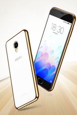 TPU чехол Electro-plating для Meizu M5 Золотистый
