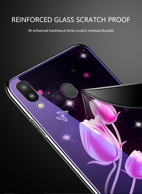 Защитный чехол Fantasy с глянцевыми торцами для Samsung A205F Galaxy A20 / A305F Galaxy A30 2019 (тюльпаны) Розовый
