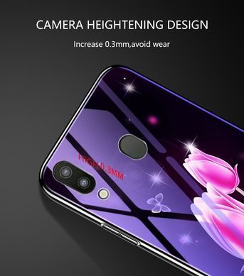 Защитный чехол Fantasy с глянцевыми торцами для Samsung A205F Galaxy A20 / A305F Galaxy A30 2019 (тюльпаны) Розовый
