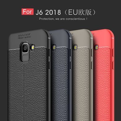 Захисний чохол Leather для Samsung J600 Galaxy J6 2018 Чорний