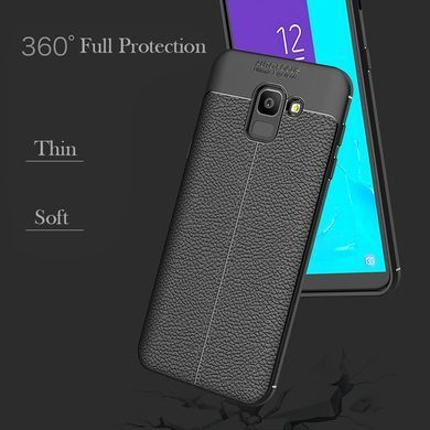 Захисний чохол Leather для Samsung J600 Galaxy J6 2018 Чорний