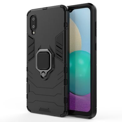 Защитный чехол Strong Guard Ring для Samsung A022F Galaxy A02 Черный