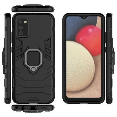 Захисний чохол Strong Guard Ring для Samsung A025 Galaxy A02s Чорний