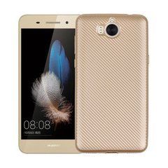 Защитный чехол Carbon TPU для Huawei Y5 2017 Золотистый