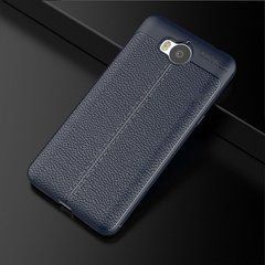 Защитный чехол Leather для Huawei Y5 2017 Синий