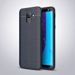 Захисний чохол Leather для Samsung J600 Galaxy J6 2018 Синій