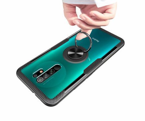 Защитный чехол Crystal Ring для Xiaomi Redmi 9 Черный