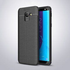 Захисний чохол Leather для Samsung J600 Galaxy J6 2018 Чорний