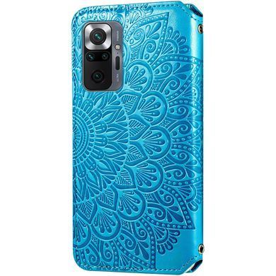 Чехол-книжка Flower Book для Xiaomi Redmi Note 10 / Redmi Note 10S / Poco M5s Голубой