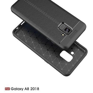 Защитный чехол Leather для Samsung A530 Galaxy A8 2018 Черный