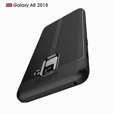 Защитный чехол Leather для Samsung A530 Galaxy A8 2018 Черный