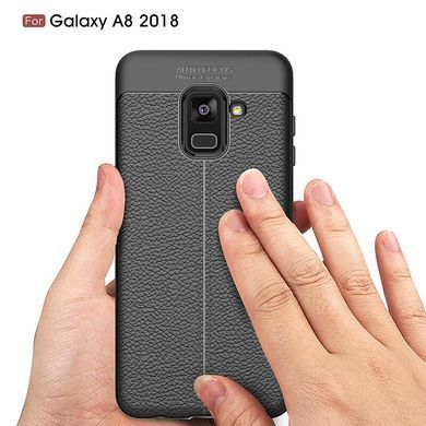 Защитный чехол Leather для Samsung A530 Galaxy A8 2018 Черный