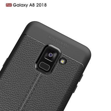 Защитный чехол Leather для Samsung A530 Galaxy A8 2018 Черный