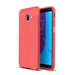 Защитный чехол Leather для Samsung J610 Galaxy J6 Plus 2018 Красный