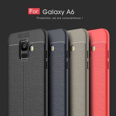 Защитный чехол Leather для Samsung A600 Galaxy A6 2018 Красный