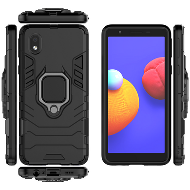 Защитный чехол Strong Guard Ring для Samsung A013F Galaxy A01 Core / M013F Galaxy M01 Core Черный