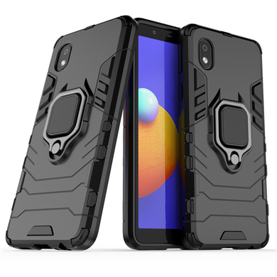 Защитный чехол Strong Guard Ring для Samsung A013F Galaxy A01 Core / M013F Galaxy M01 Core Черный