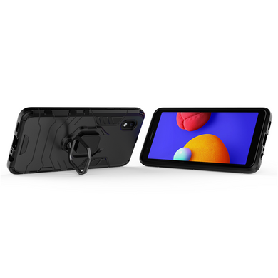 Защитный чехол Strong Guard Ring для Samsung A013F Galaxy A01 Core / M013F Galaxy M01 Core Черный