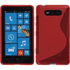 Чехол TPU S-line для Nokia Lumia 820 Красный