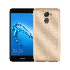 Защитный чехол Carbon TPU для Huawei Y7 / Y7 Plus Золотистый
