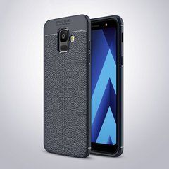 Защитный чехол Leather для Samsung A600 Galaxy A6 2018 Синий