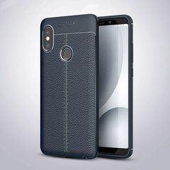 Защитный чехол Leather для Xiaomi Redmi Note 5 Pro Синий