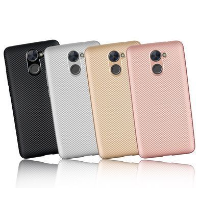 Защитный чехол Carbon TPU для Huawei Y7 / Y7 Plus Золотистый