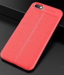 Защитный чехол Leather для Huawei Y5 Prime 2018 / Huawei Honor 7A Красный
