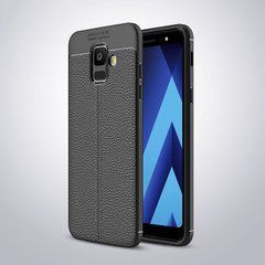 Защитный чехол Leather для Samsung A600 Galaxy A6 2018 Черный